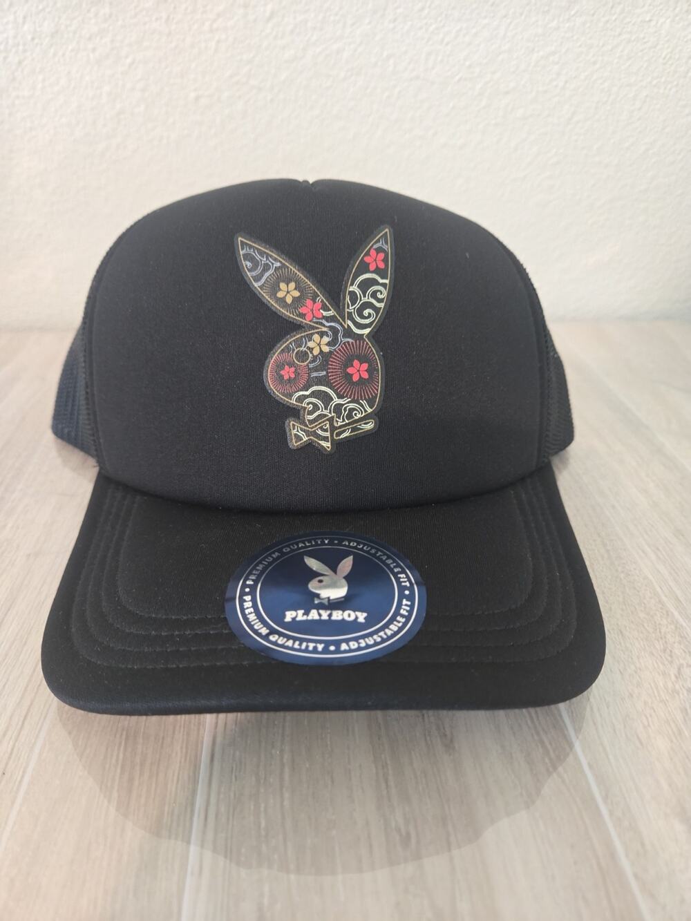 Playboy X Physical Lids Hat Black Graphics Bunny Trucker Snapback Mesh